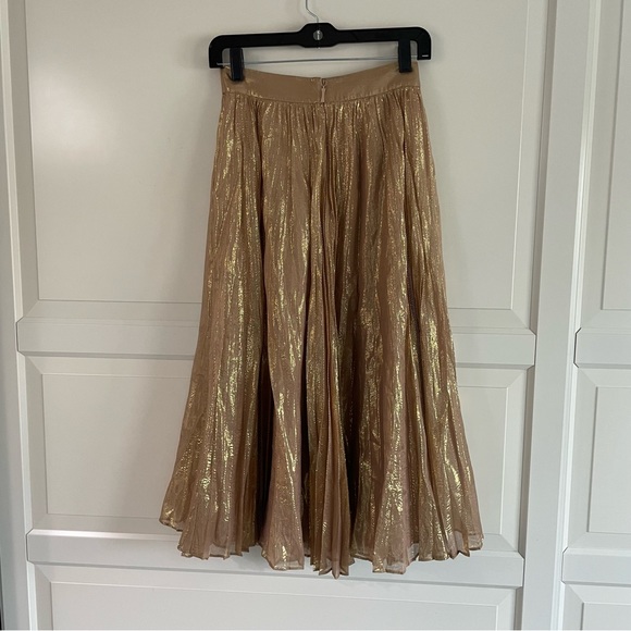 Kate spade Skirt The Rules metallic gold pleated midi skirt 11852 - Picture 2 of 8